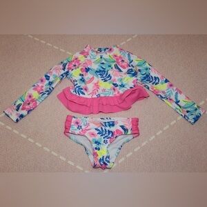 Tommy Bahama Kids Baby 2 Piece Floral Bathing Suit 18 Months Swim Suit
